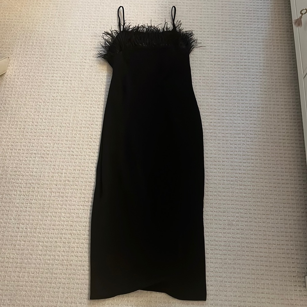 NWT Anthropologie Elliatt Harley Dress Feather Black Size M